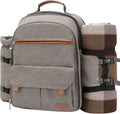 Sunflora Picnic Backpack for 4 Person Set with Insulated Pouch