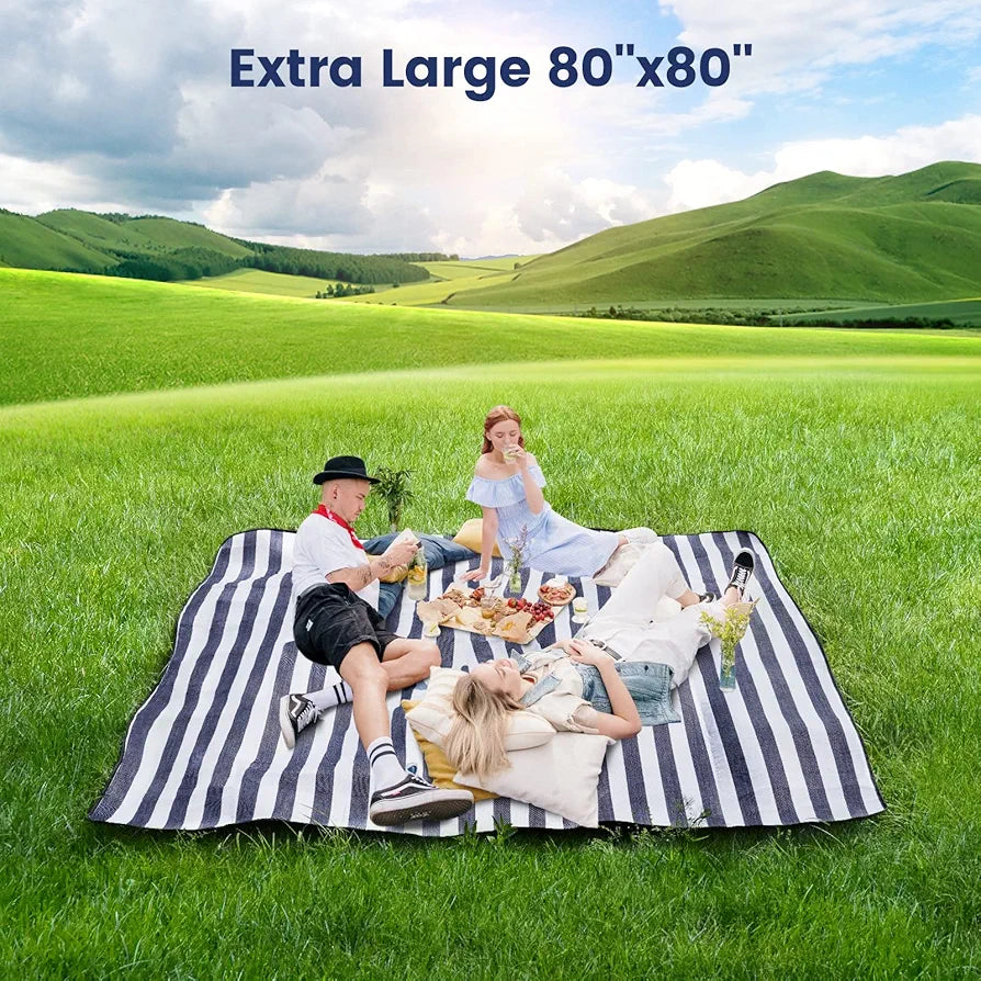 sapsisel 80"x 80" Picnic Blanket Extra Large, Waterproof and Foldable