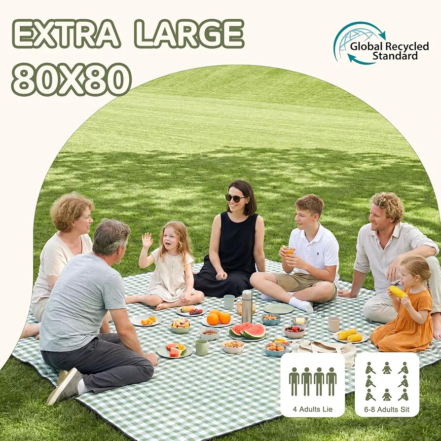 Genovega Waterproof Picnic Blanket Extra Large Foldable Beach Mat
