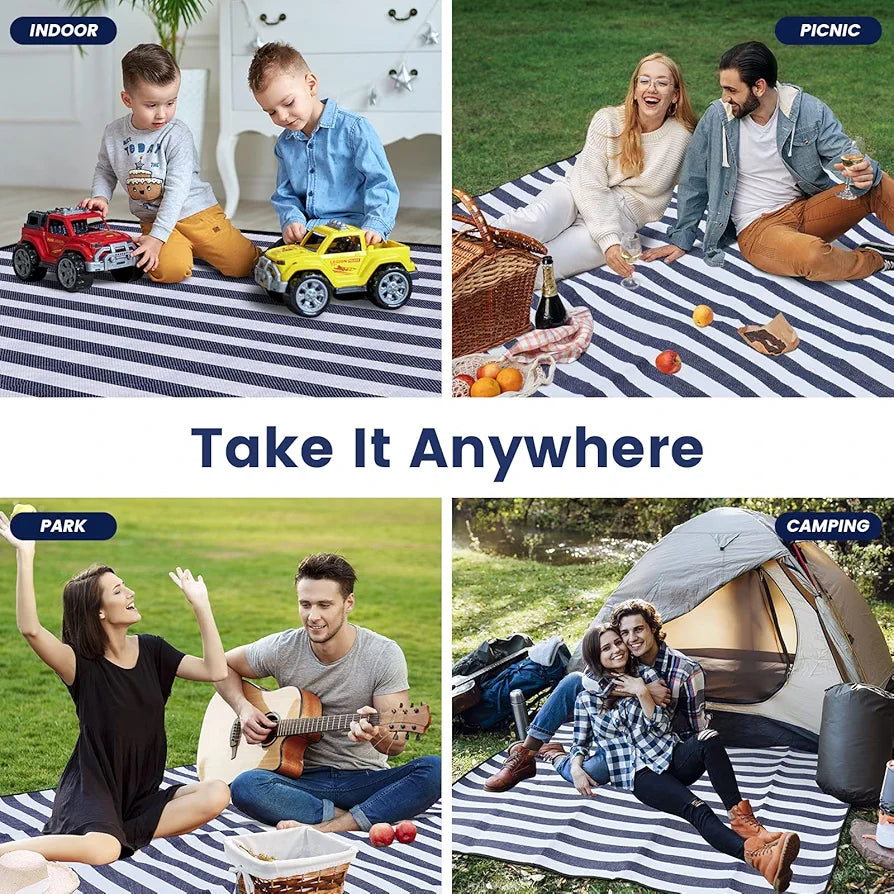 sapsisel 80"x 80" Picnic Blanket Extra Large, Waterproof and Foldable