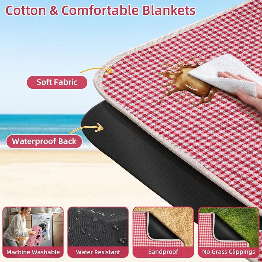 Picnic Basket for 2 with Table, Blanket, and Insulated Cooler Bag