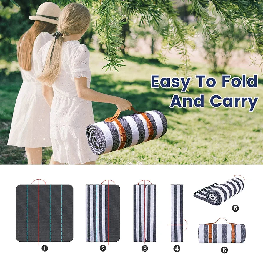 sapsisel 80"x 80" Picnic Blanket Extra Large, Waterproof and Foldable