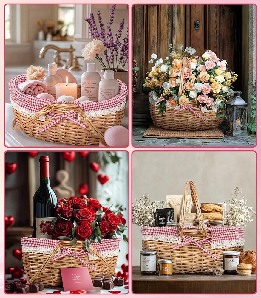 Picnic Basket for 2 with Table, Blanket, and Insulated Cooler Bag