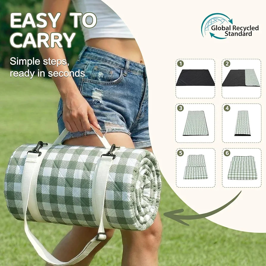 Genovega Waterproof Picnic Blanket Extra Large Foldable Beach Mat