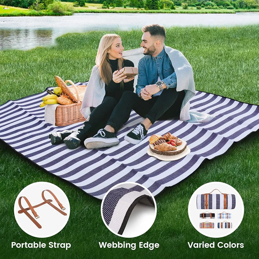 sapsisel 80"x 80" Picnic Blanket Extra Large, Waterproof and Foldable