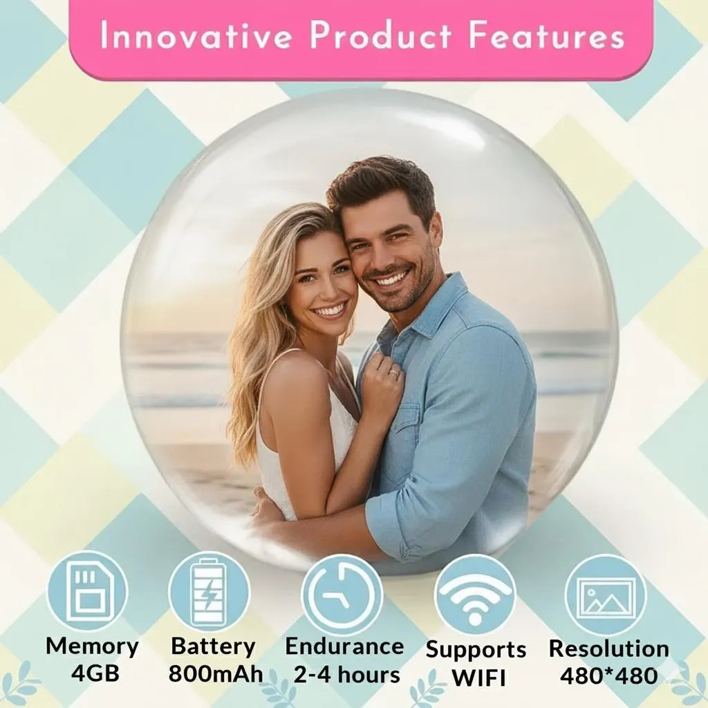 Custom Video Globe | Custom Memory Sphere Keepsake Gift | Unique Anniversary, Wedding, Birthday, Valentine’S Day Gift for Couples, Christmas